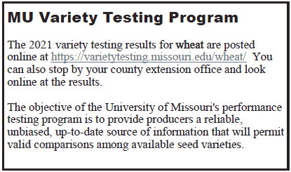 2021 MU Variety Testing Program
