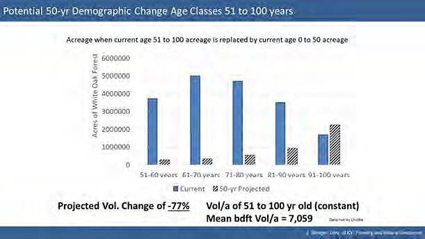Graph: Potential 50-yr Demographic Change Age Classes 51 to 100 Years